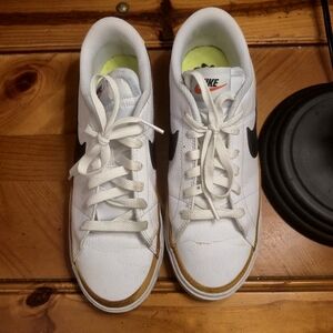 Nike White Sneakers with Tan Trim